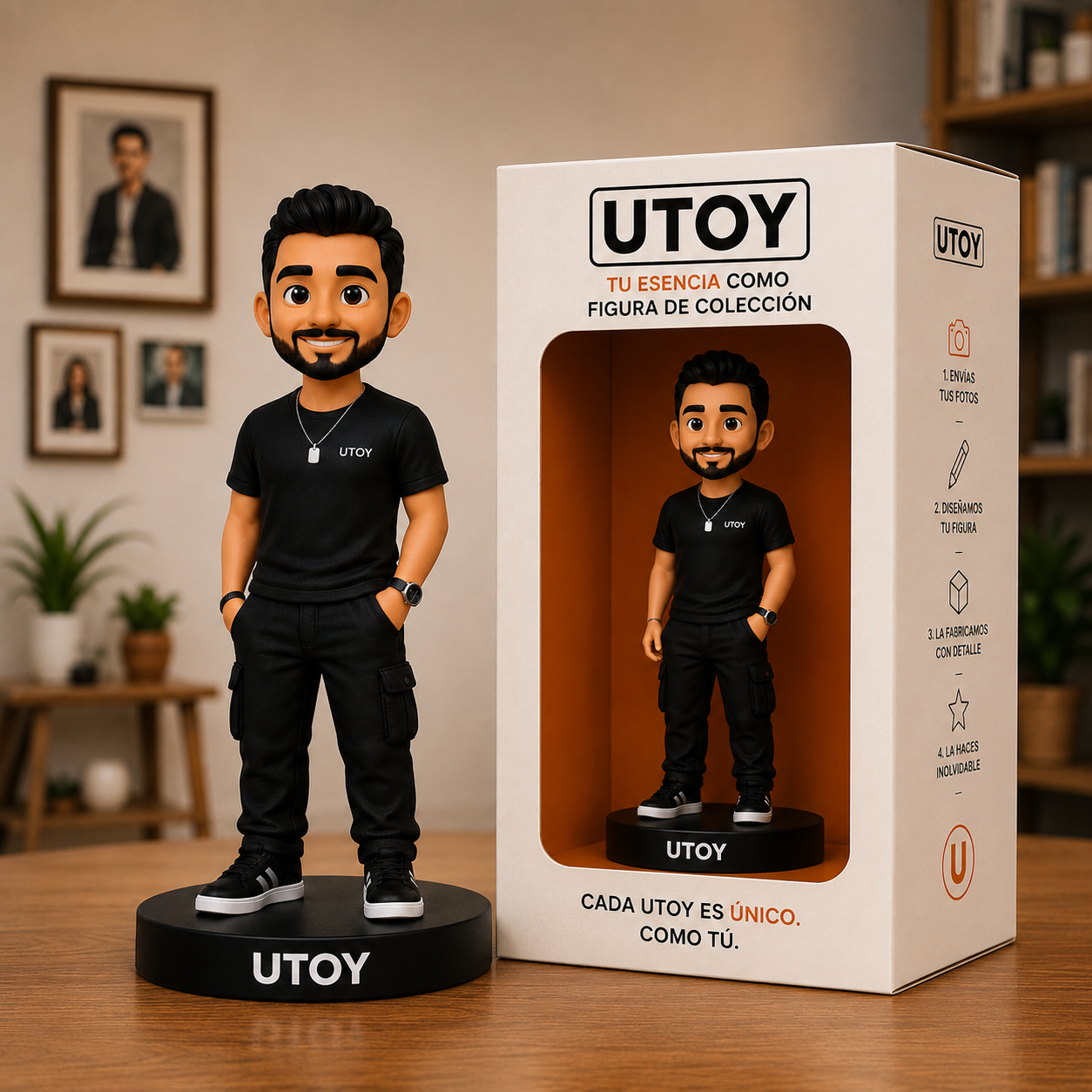 Ejemplo real de figura de colección UTOY en su empaque premium